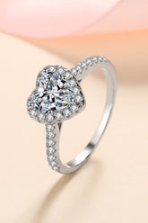 Moissanite Heart-Shaped 1 Carat Ring