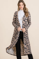 Leopard V-Neck Long Sleeve Cardigan Regular and Plus Sizes