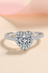 Moissanite Heart-Shaped 1 Carat Ring