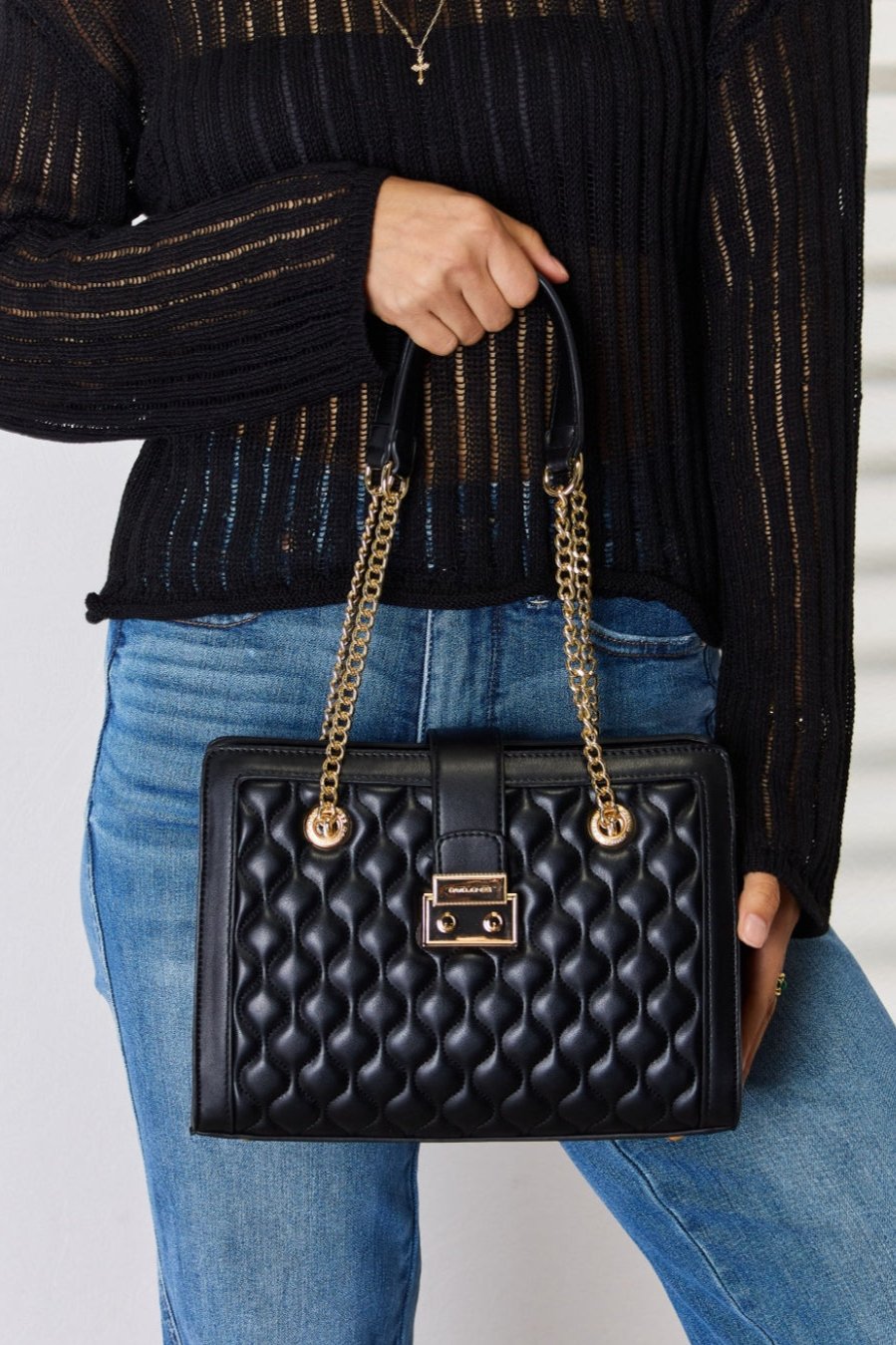 leather quilted purse