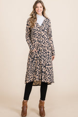 Leopard V-Neck Long Sleeve Cardigan Regular and Plus Sizes
