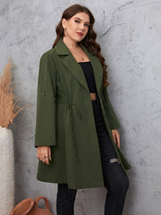 Lapel Collar Roll-Tab Sleeve Trench Coat