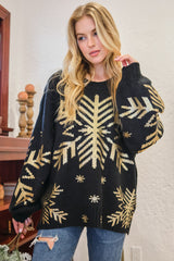 Snowflake Round Neck Sweater