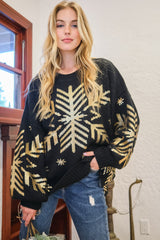 Snowflake Round Neck Sweater