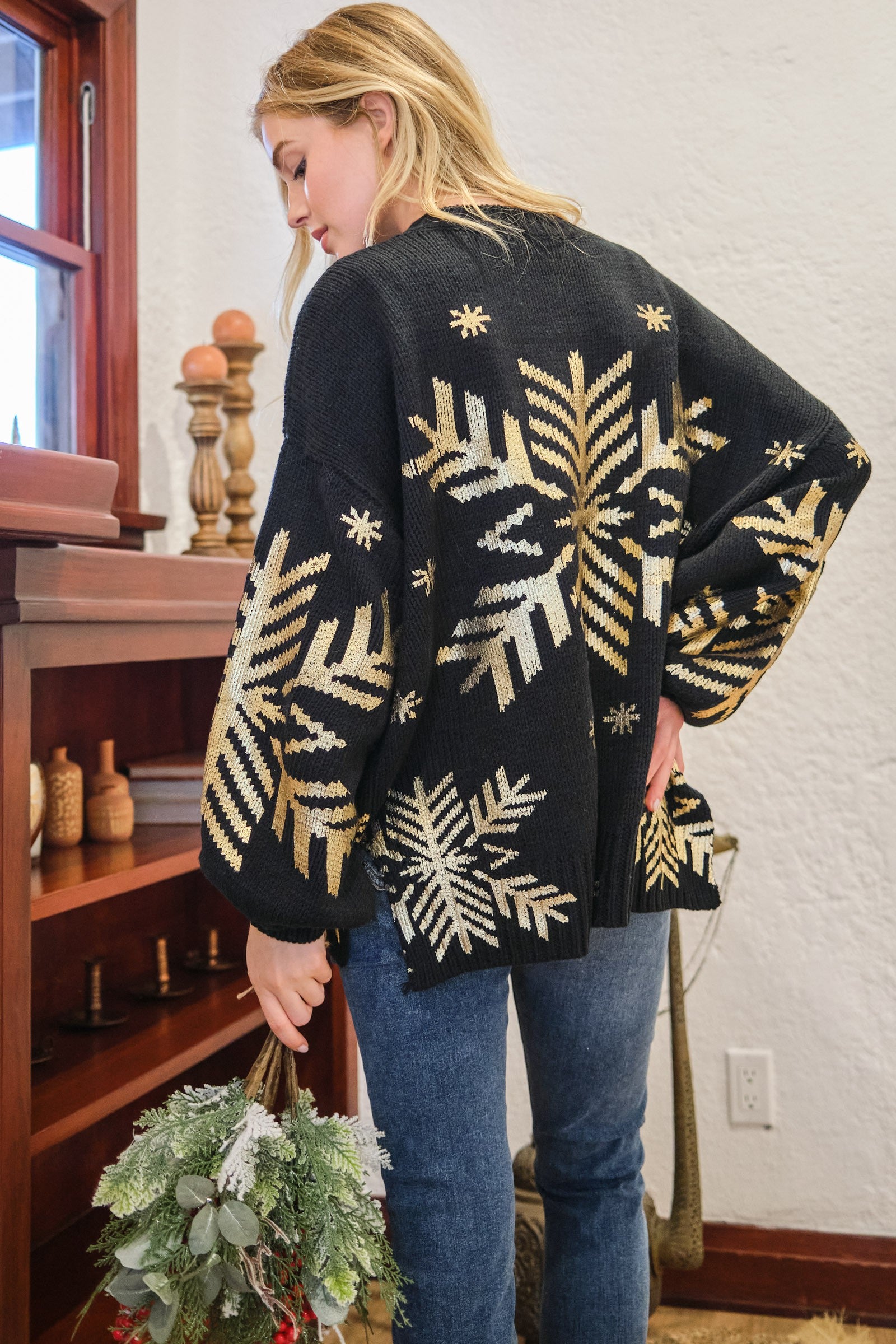 Snowflake Round Neck Sweater